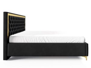 miniaturka Łóżko pikowane zagłowie metalowe nogi Melo