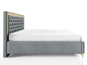 miniaturka Łóżko pikowane zagłowie metalowe nogi Melo