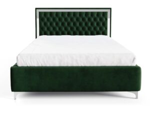 miniaturka Łóżko pikowane zagłowie metalowe nogi Melo