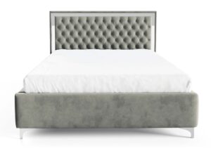 miniaturka Łóżko pikowane zagłowie metalowe nogi Melo