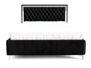 miniaturka Łóżko pikowane zagłowie metalowe nogi Melo