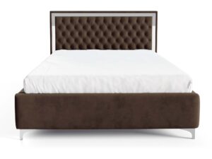 miniaturka Łóżko pikowane zagłowie metalowe nogi Melo