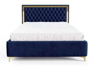 miniaturka Łóżko pikowane zagłowie metalowe nogi Melo