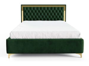 miniaturka Łóżko pikowane zagłowie metalowe nogi Melo