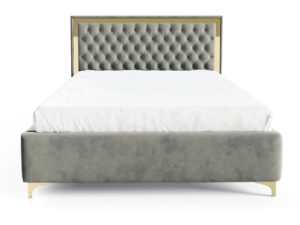 miniaturka Łóżko pikowane zagłowie metalowe nogi Melo