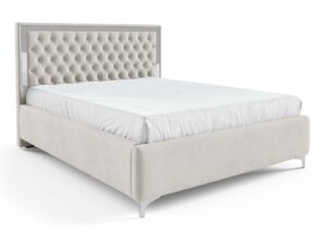 miniaturka Łóżko pikowane zagłowie metalowe nogi Melo