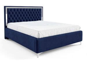 miniaturka Łóżko pikowane zagłowie metalowe nogi Melo