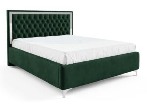 miniaturka Łóżko pikowane zagłowie metalowe nogi Melo