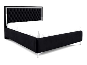 miniaturka Łóżko pikowane zagłowie metalowe nogi Melo