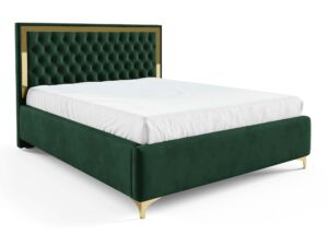 miniaturka Łóżko pikowane zagłowie metalowe nogi Melo