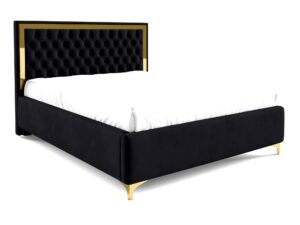 miniaturka Łóżko pikowane zagłowie metalowe nogi Melo