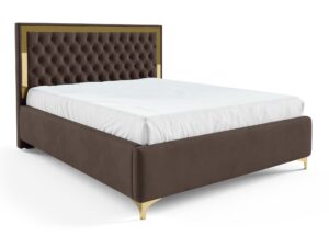 miniaturka Łóżko pikowane zagłowie metalowe nogi Melo