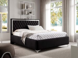 miniaturka Łóżko pikowane zagłowie metalowe nogi Melo