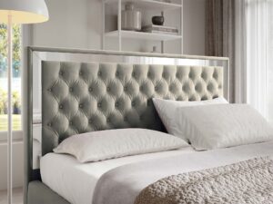 miniaturka Łóżko pikowane zagłowie metalowe nogi Melo