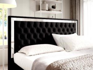 miniaturka Łóżko pikowane zagłowie metalowe nogi Melo