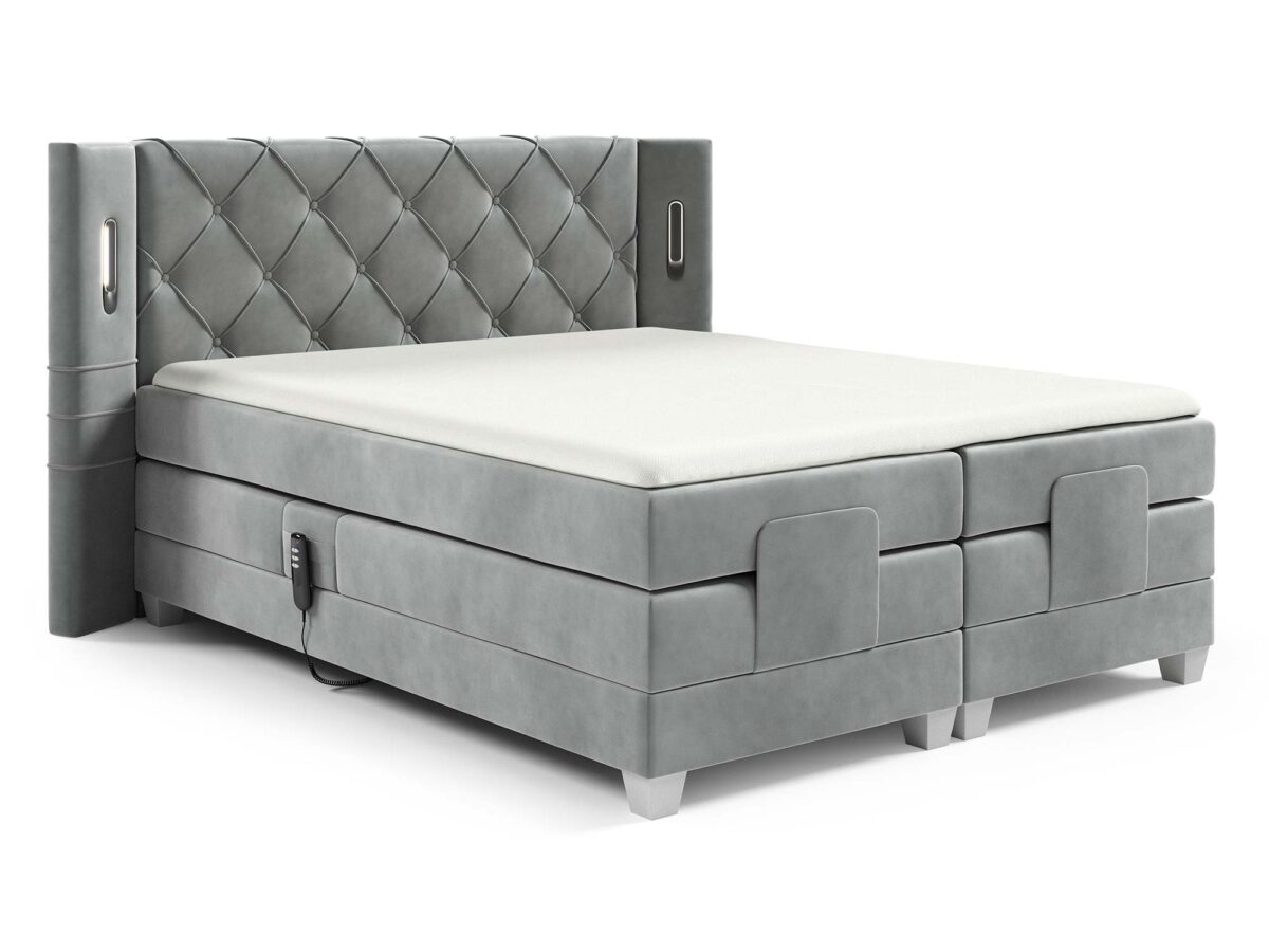 Łóżko regulowane elektrycznie pikowane Skin