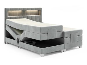 miniaturka Łóżko nowoczesne ozdobne przeszycia LED Lettera