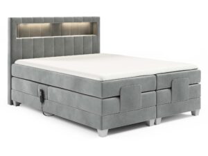 Łóżko nowoczesne ozdobne przeszycia LED Lettera