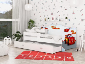 miniaturka Łóżko dziecięce Rima 160 z nadrukiem i wysuwaną szufladą