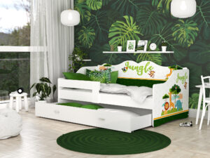 miniaturka Łóżko dziecięce Rima 160 z nadrukiem i wysuwaną szufladą