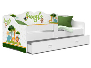miniaturka Łóżko dziecięce Rima 160 z nadrukiem i wysuwaną szufladą