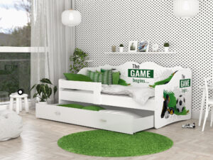 miniaturka Łóżko dziecięce Rima 160 z nadrukiem i wysuwaną szufladą