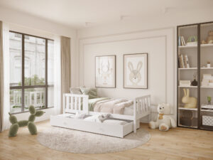 miniaturka Drewniane łóżko piętrowe Bambi 190×80 z barierką