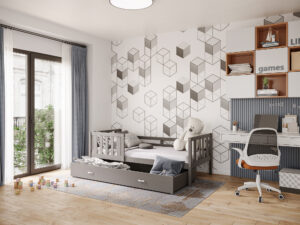 miniaturka Drewniane łóżko piętrowe Bambi 190×80 z barierką