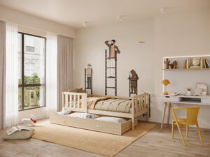 miniaturka Drewniane łóżko piętrowe Bambi 190×80 z barierką