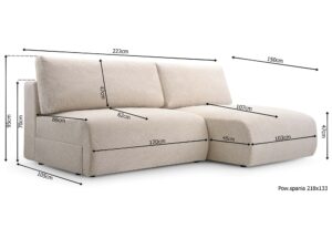 miniaturka Kanapa Nowoczesna Sprężyny Faliste Rozkładana Bisko