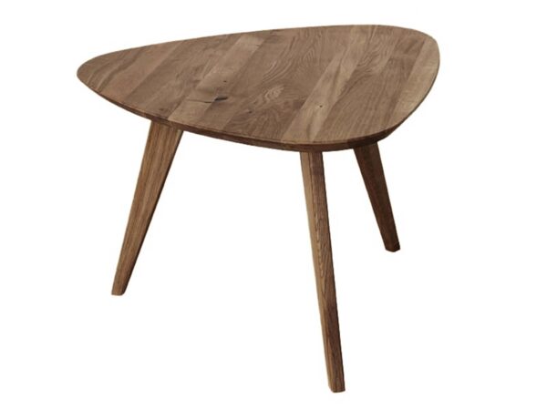 Stolik kawowy trójkątny dębowy jasny dąb naturalny