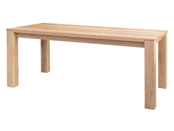 Stół dębowy naturalny 90x160 cm na białym tle