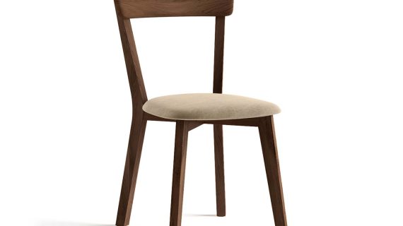 Dębowe krzesło z tapicerowanym siedziskiem MAX Tabacco