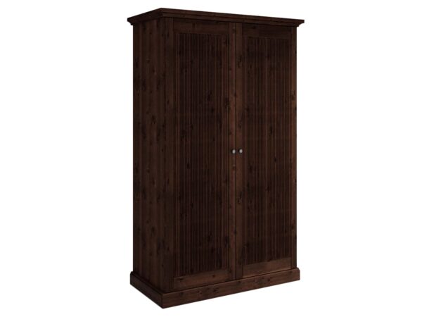 Szafa dwudrzwiowa sosnowa ciemna z lamelami