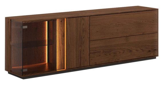 Klasyczna drewniana szafka RTV 4-drzwiowa Essentia