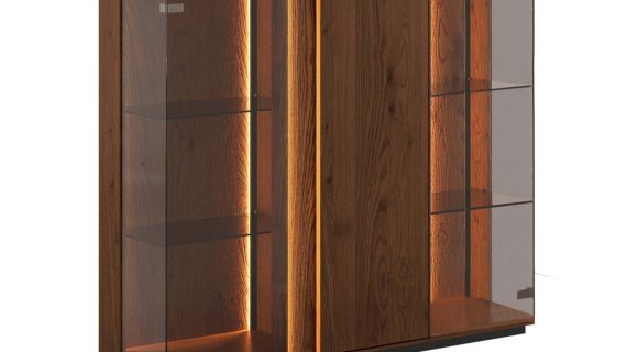 Elegancka witryna 3-drzwiowa drewniana Essentia