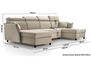 miniaturka Kanapa Nowoczesna Z Pojemnikiem Rozkładana Tuli
