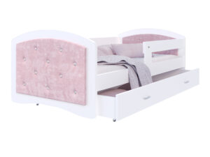 miniaturka Łóżko dziecięce Mia 1608 K tapicerowane w kolorze białym