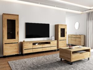 miniaturka Komoda dębowa na metalowych nóżkach Nexor 32