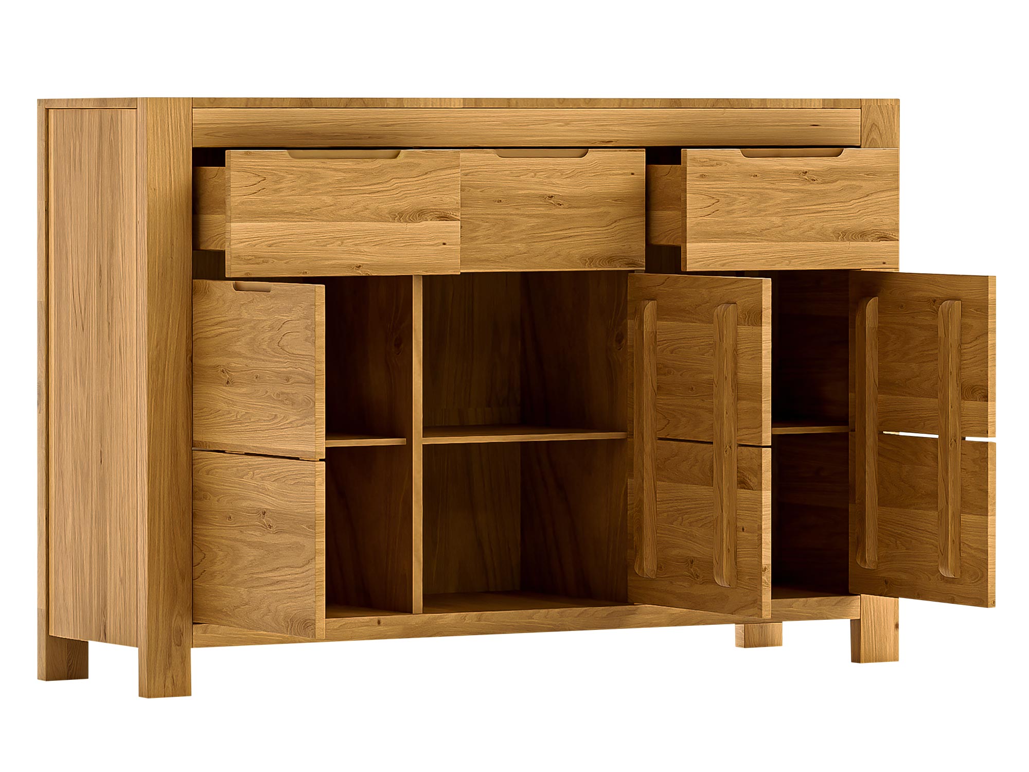 Granatowe łóżko w sypialni z pionowymi panelami ściennymi – styl nowoczesny