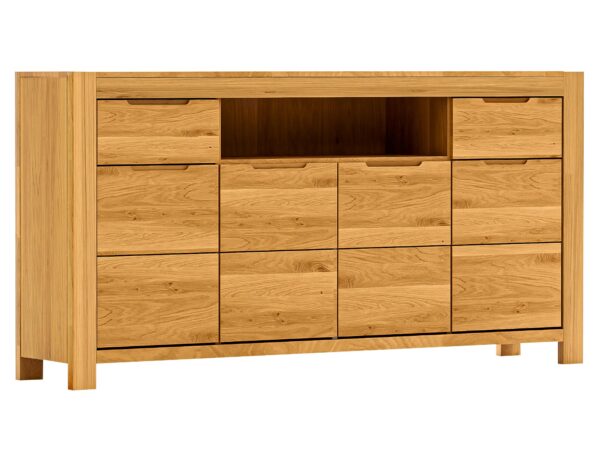 Komoda dębowa Napoli z drzwiami szufladami i wnęką packshot