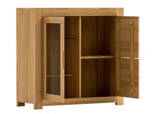 miniaturka Komoda dębowa przeszklona elegancka Lunaro 30