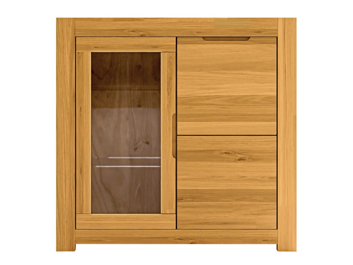Komoda dębowa przeszklona elegancka Lunaro 30