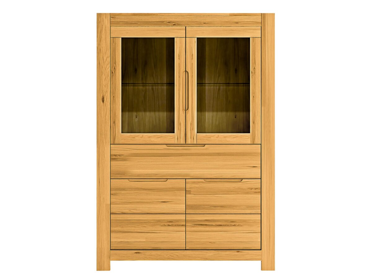 Witryna dębowa wysoka nowoczesna Lunaro 80