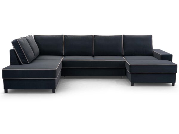 Rozkładany narożnik ciemnoszary z funkcją spania i pojemnikiem