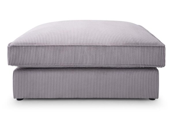 Szary pufa sztruksowa z miękkim siedziskiem na niskich nóżkach