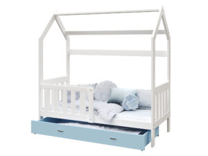 miniaturka Łóżko domek Bella z barierką i schowkiem na zabawki