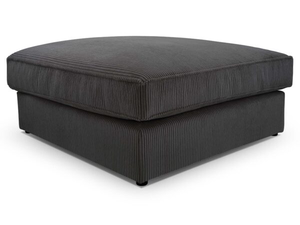 Duża pufa tapicerowana sztruksowa w kolorze grafitowym