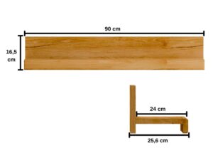 miniaturka Zestaw półek dębowych 90 cm Avero 25