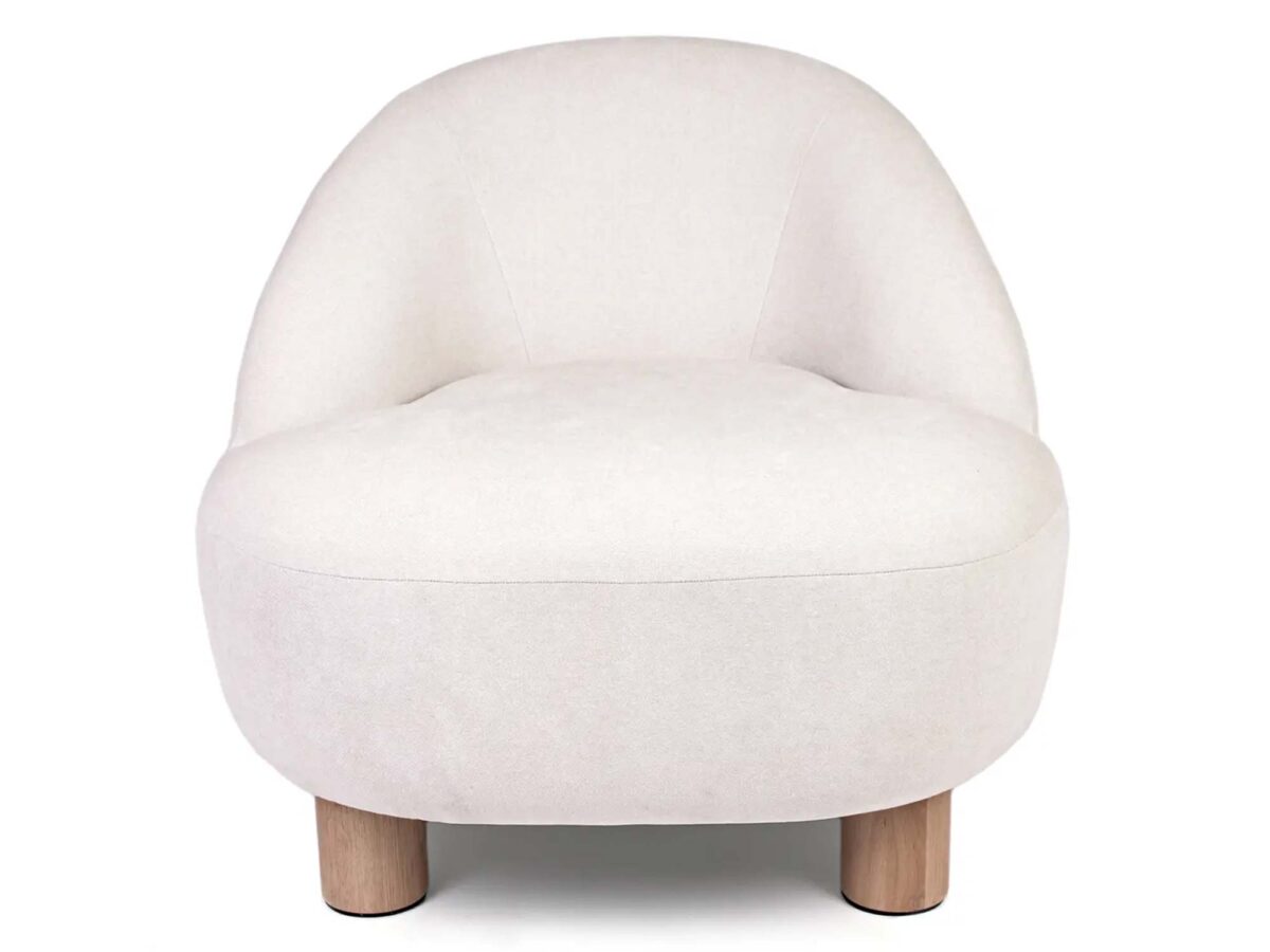 Fotel ergonomiczny tapicerowany nogi z drewna Mixa